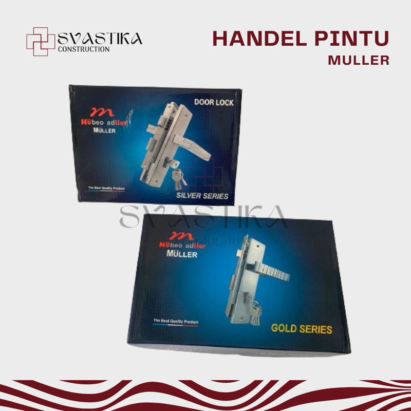 MULLER Handle Pintu Besar L Gagang Pegangan Kunci Pintu Rumah Door Set Stainless