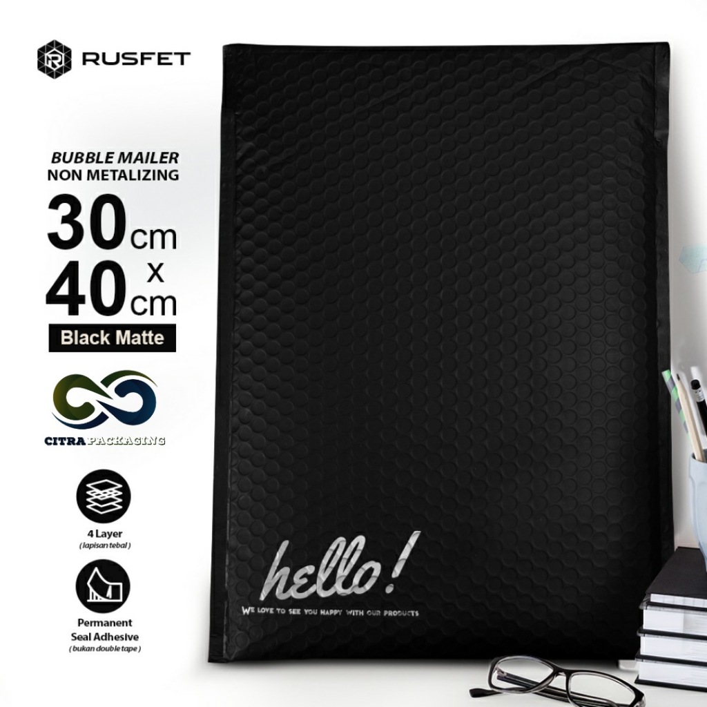 

BUBBLE MAILER 30X 40 CM BLACK MATTE / AMPLOP BUBBLE PACKING PREMIUM