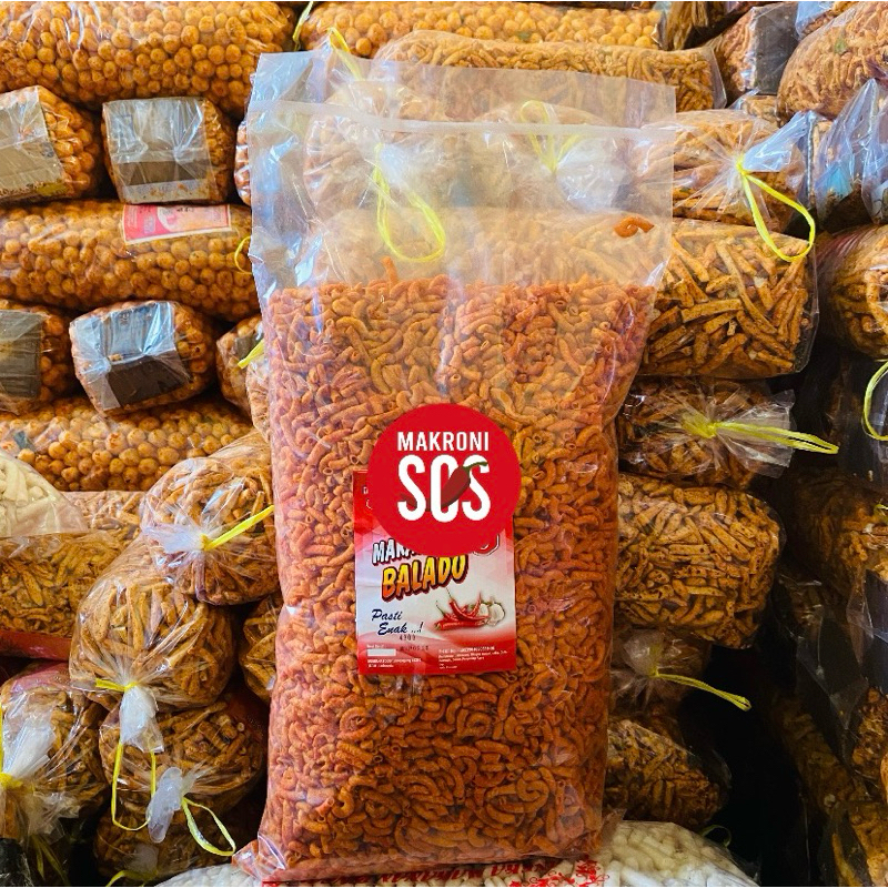 

1KG 1000gr Makaroni Pipa Balado Snack Makaroni Pipa Rasa Pedas Balado Gurih makaronisos