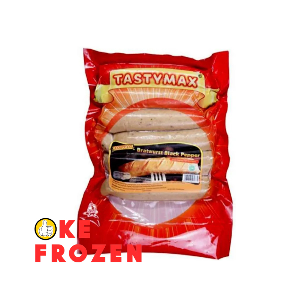 

TASTY MAX BRATWURST BLACKPEPPER 500GR / SOSIS DAGING & AYAM LADA HITAM