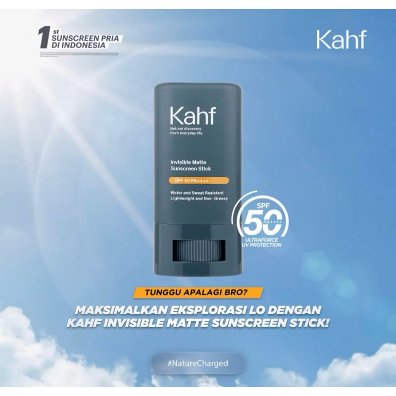 KAHF INVISIBLE MATTE SUNSCREEN STICK SPF50 PA++++ 22gr - KAHF SUNSCREEN WAJAH SUNSCREEN STICK PERAWA