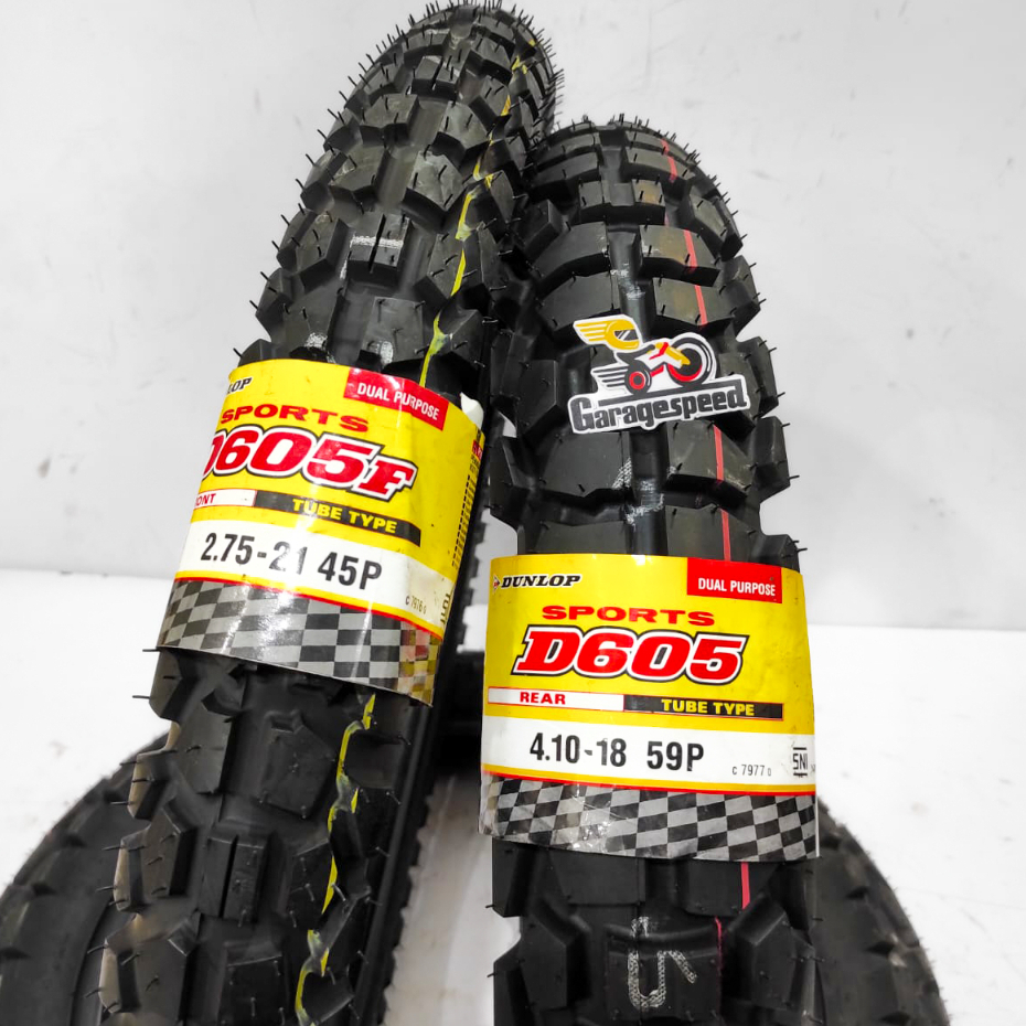 Ban Depan Belakang Dunlop D605 18 21 410 18 275 21 Dual Purpose Trail WR CRF KLX