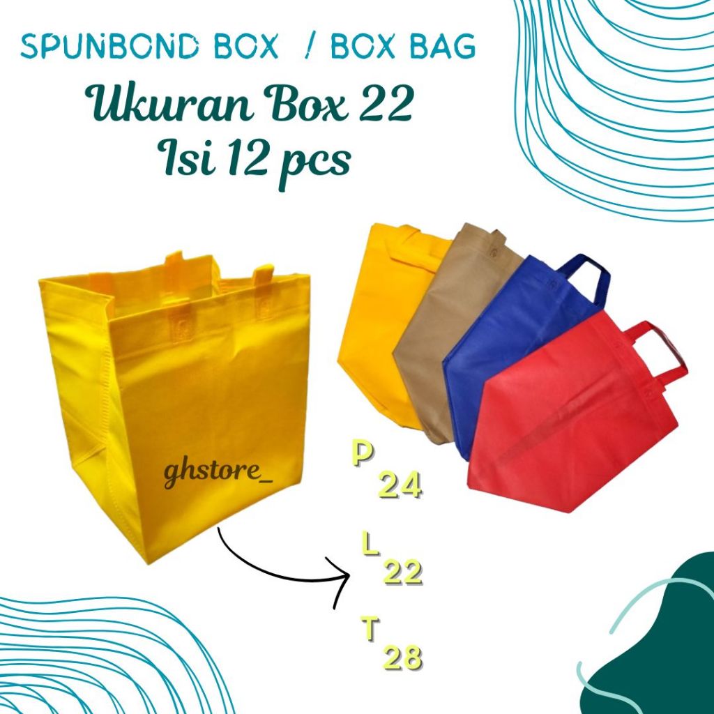 

Tas HBPA BOX isi 12 (Box 22x22 / Box 20x20 ) HARGA /Lusin Bahan 75gm / Goodie Bag Box Bag