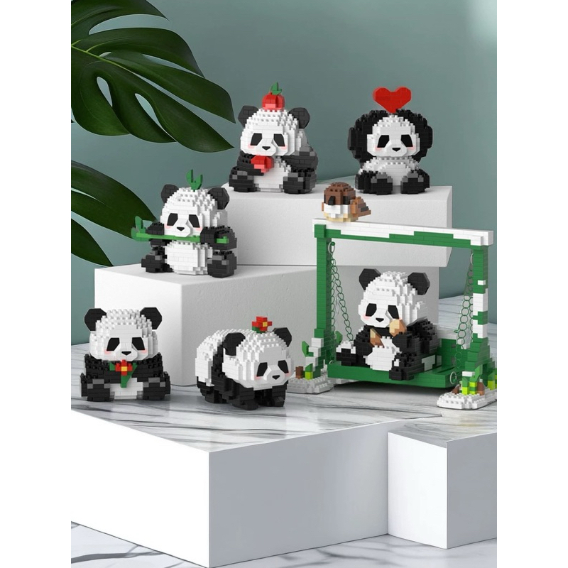 Giant Panda  Building Block Model Block Brick Bangunan Partikel Kecil Mainan Anak-Anak (Lego)