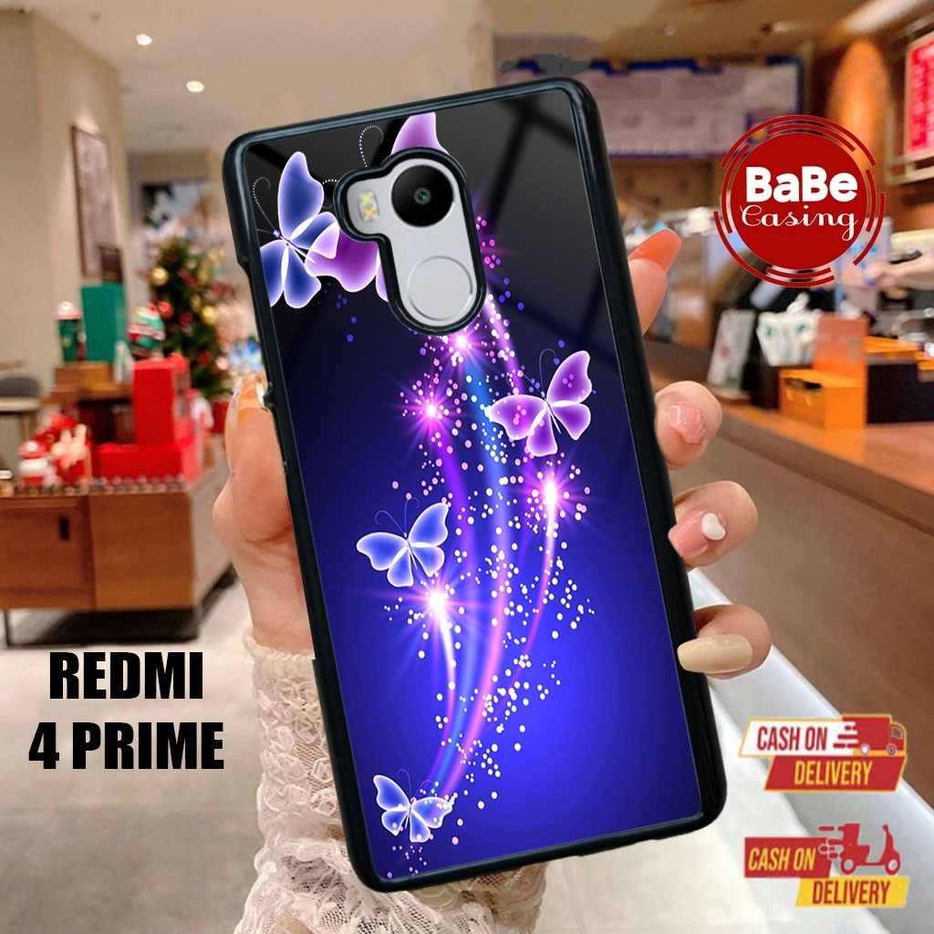 Case Redmi 4 Prime Terlaris Motif Kupu Kupu Casing Redmi 4 Prime Bahan Hardcase Softcase Premium Glo