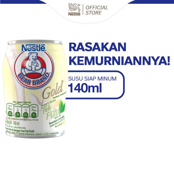 

BEAR BRAND Susu Kaleng Gold white tea Susu Steril 140ml