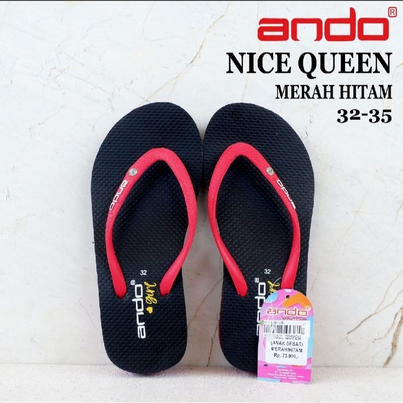 Sandal ANDO - Size 32-35 - NICE QUEEN - NICE - MICKEY 1801 - Sandal Jepit Anak Perempuan