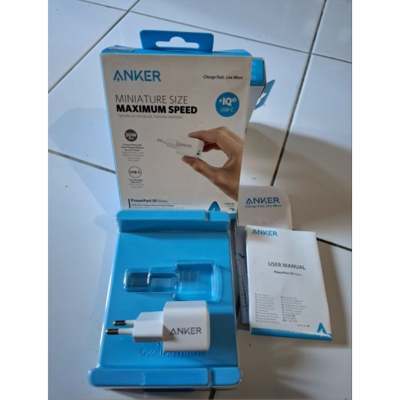 KEPALA CHARGER ANKER 20 WATT
