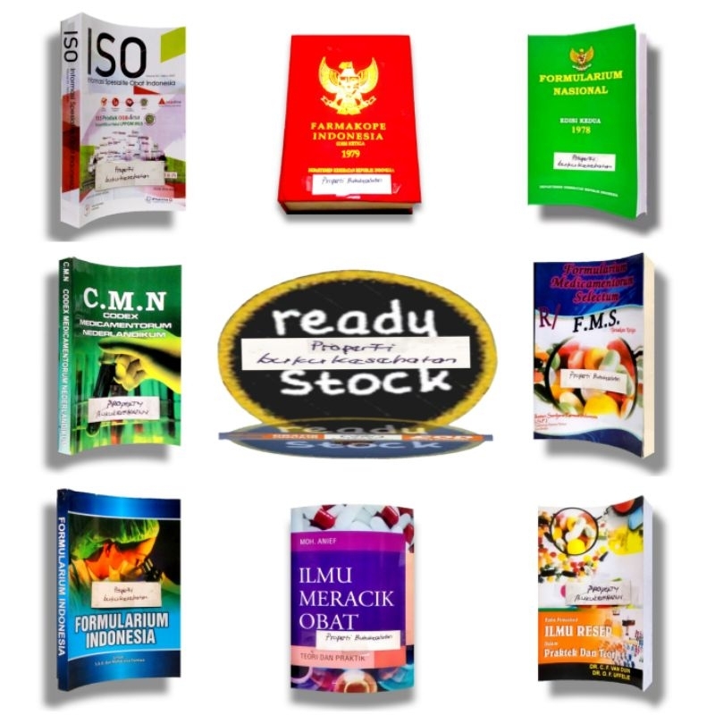 Paket 8 Buku Farmasi: Farmakope 3 ( Fi 3 ) , ISO, CMN , FORNAS ,ILMU MERACIK OBAT (IMO),(FOI) FORMUL