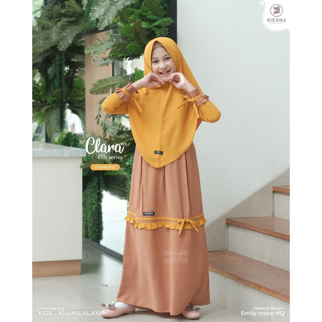 DIENNA CLARA KIDS SERIES DRESS ONLY - GAMIS ANAK - COUPLE MOM N GIRL - DRESS COUPLE - GAMIS LENGAN U