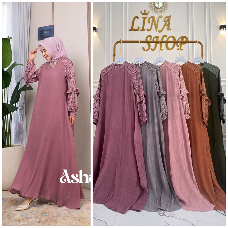 ASHANA DRESS PLISKET MAREVI STANDAR & JUMBO XXL