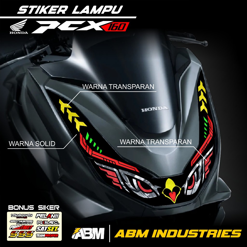 Stiker Lampu PCX 160 / Stiker Variasi Lampu Alis Motor Honda PCX 160 New