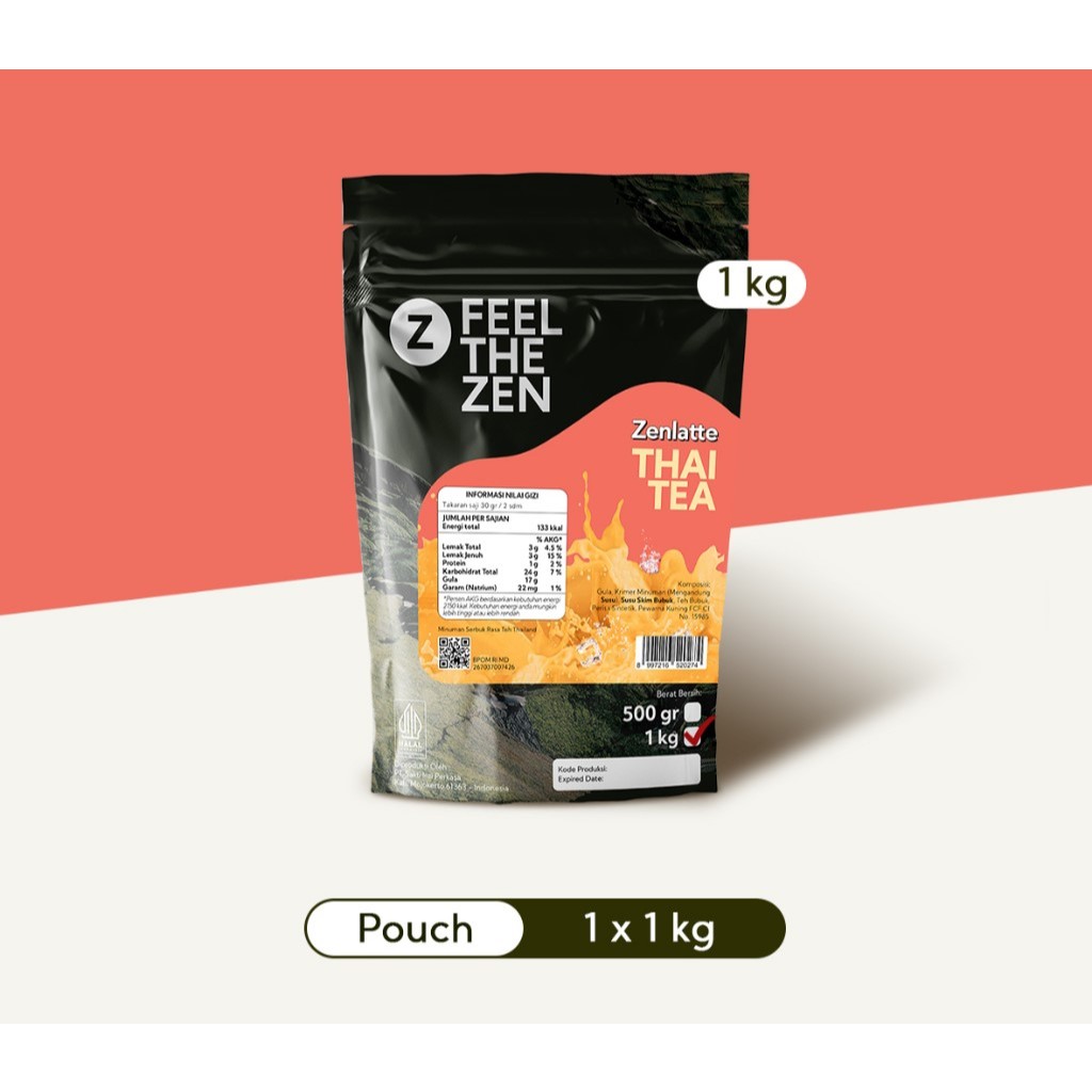 

Zenlatte Thai Tea - Bag 1kg | Thai Tea Powder | Bubuk Thai Tea