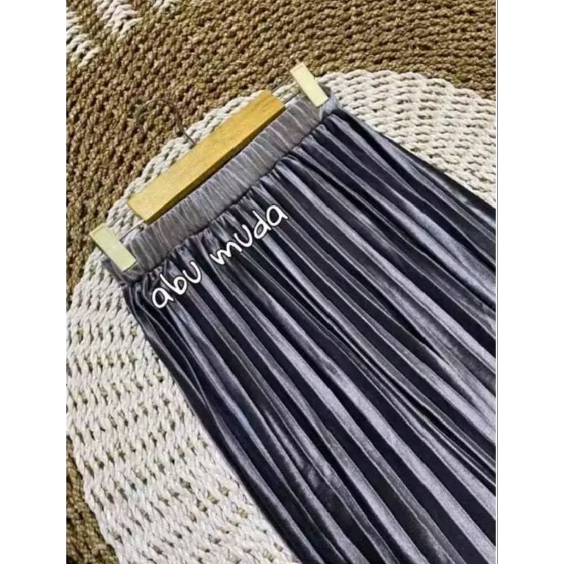 MEGA PROMO Rok plisket bludru/rok plisket bludru gradasi/rok plisket bludru panjang/rok plisket