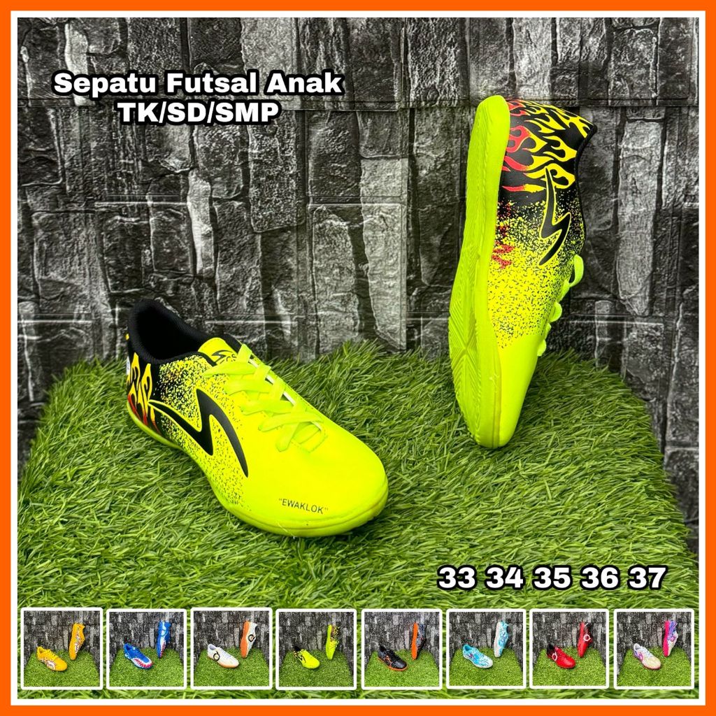 Sepatu Futsal  Junior Ewaklok Terbaru Size 33 sd 37 Sepatu Futsal Anak Laki Laki Terbaru Hight Quali