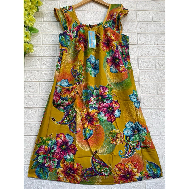 BATIK KENCANA UNGU LABEL BIRU DASTER YUKENSI TERLARIS LD.120 CM LINGERIE BAJU TIDUR SANTAI WANITA CA