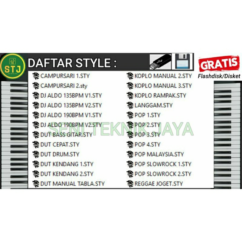 STYLE MANUAL KEYBOARD YAMAHA PSR 1000 1100 2000 2100 1500 3000 FLASHDISK