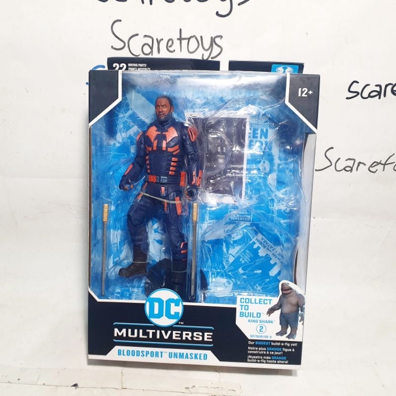 McFarlane Toys Bloodsport unmasked baf king shark suicide squad DC multiverse