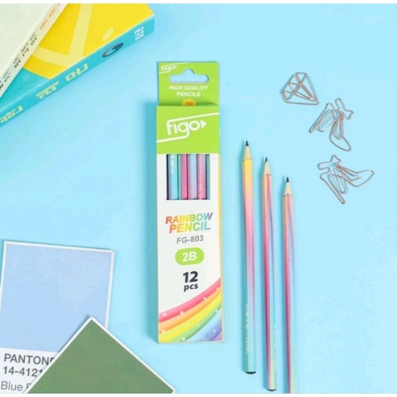 

Pensil 2B Figo FG-803 Rainbow Pencil Isi 12 Pcs