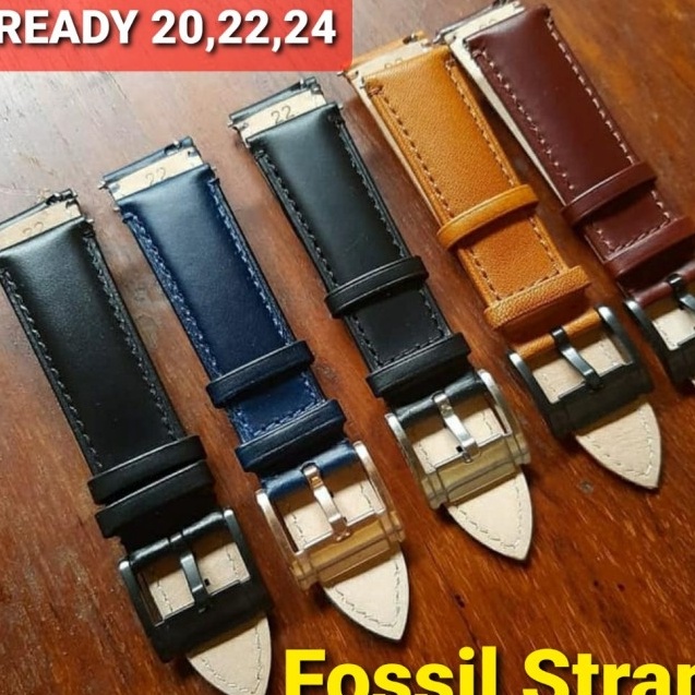 Strap Fossil Tali Jam Tangan Fossil Cewek Cowok 2mm 22mm 24mm  Coklat Tua 24mm