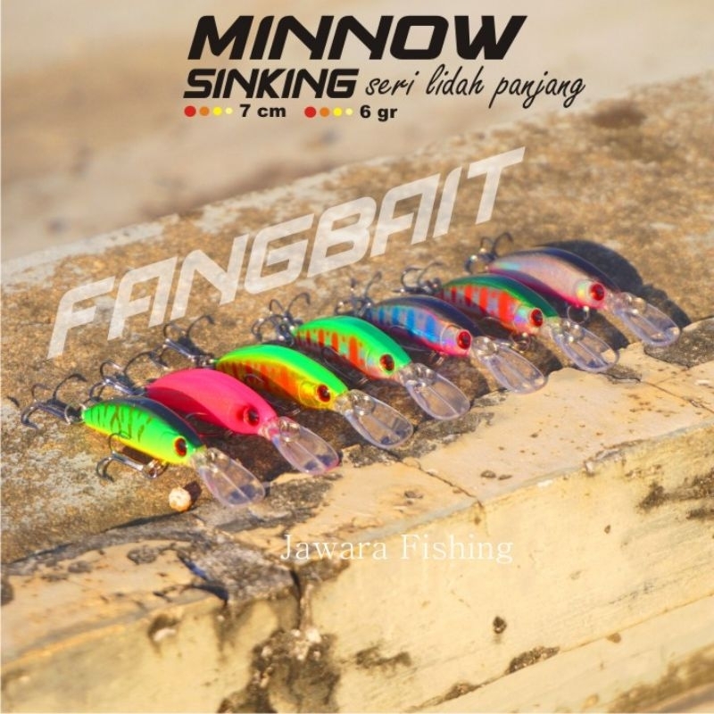 MINNOW SINKING FANGBAIT Lidah Panjang 7 cm dan 6 gr | Umpan Pancing Murah Killer untuk Ultralight ca