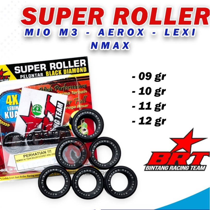 Roller BRT mio Super Blackdiamond Nmax ROLLER Racing BRT racing Black Diamond Roller Ukuran 7 gram 8