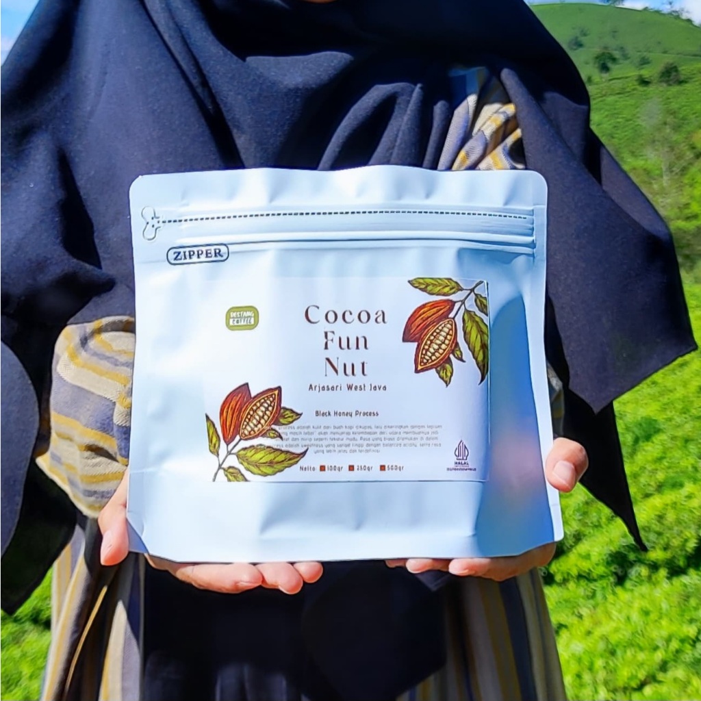 

Kopi Arabika Black honey “Arabica Cocoa Fun 250 Gram”, Merek Destang Coffee kopi Arjasari Kopi Puntang