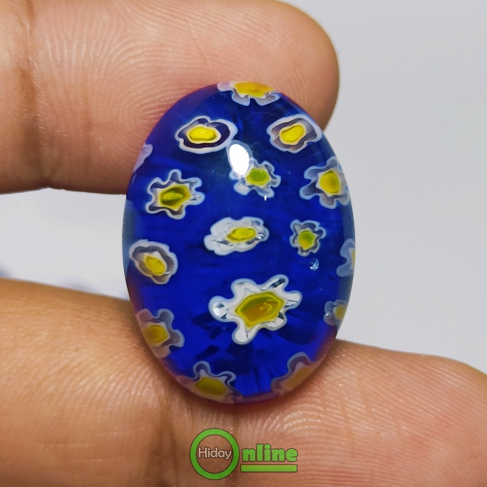 BATU AKIK TERATAI BIRU FULL CORAK BIG SIZE CHATAM