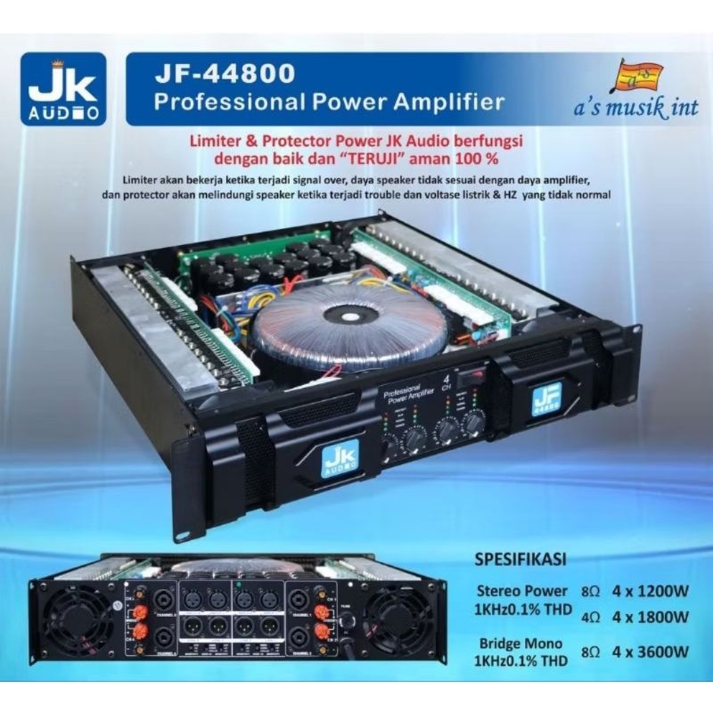POWER AMPLIFIER JK-AUDIO JF-44800 ORIGINAL 4X1200WATT