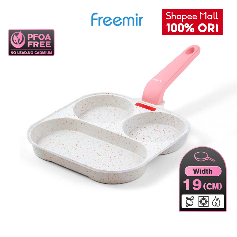 [FLASH SALE] freemir Wajan 3in1 Wajan Sekat Sakura Series 19 Cm Wajan Serbaguna Anti Lengket