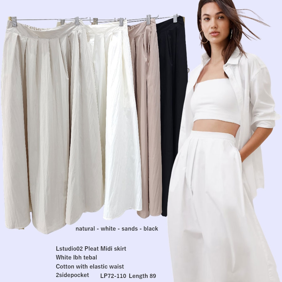 LSTUDIO02 P0ELAT MIDI SKIRT - Lapiaf Ruffle Skirt Olive Rok wanita