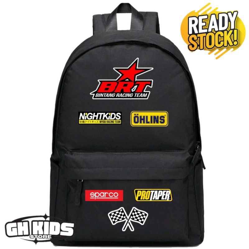 Tas backpack tas ransel Full hitam racing