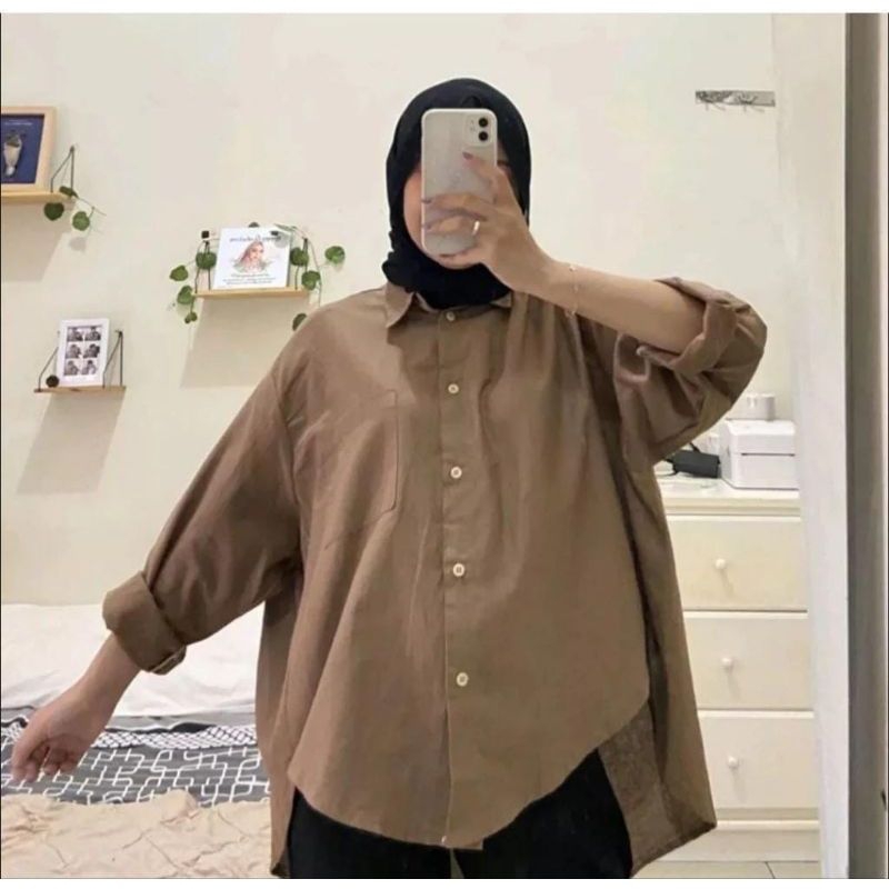 Olivia Shirt Kemeja Wanita Linen premium Quality