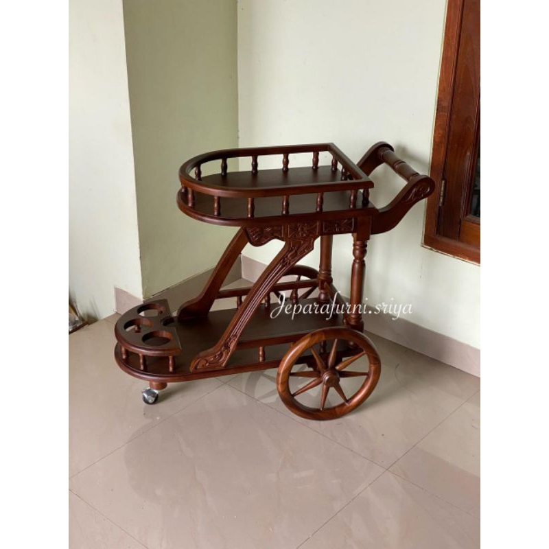 Kereta Dorong I Meja Kopi I Troli Jati Jepara I Meja Teh