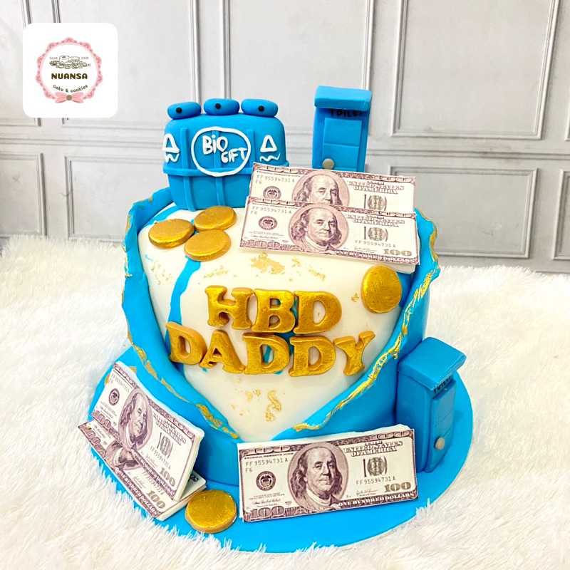 

custom kue ulangtahun dollar/rupiah