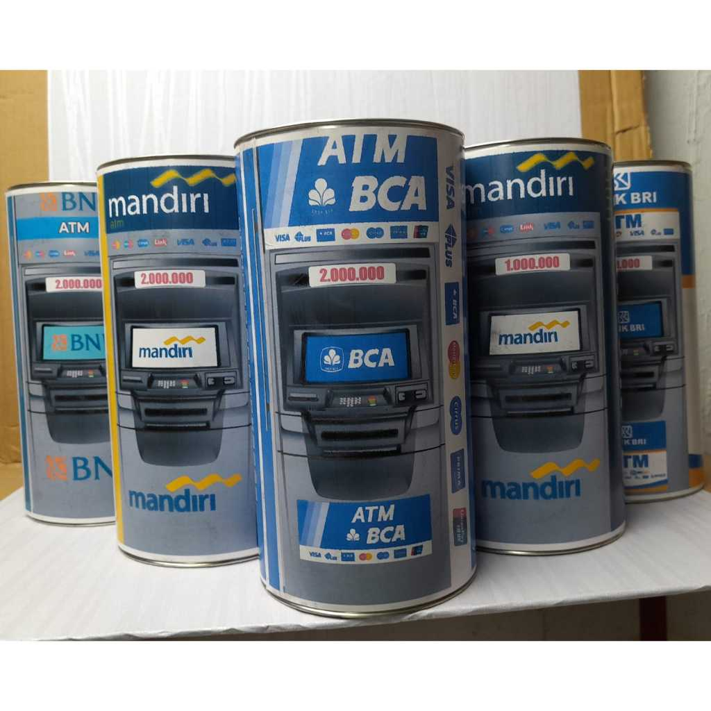 Celengan Target Motif Atm Premium Target 5 Juta 20 K Permanen Murah Full Kaleng