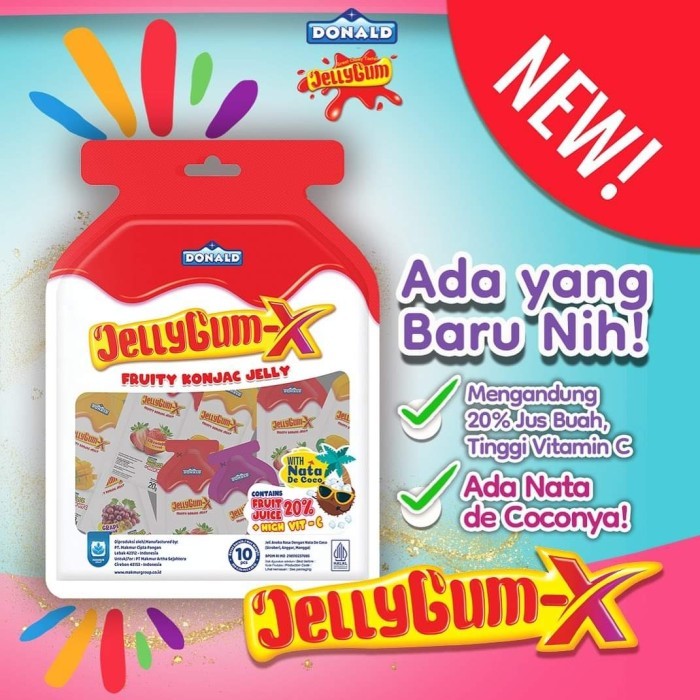 

Jelly Gum X Fruity Konjac Donald Nata De Coco / Jeli Agar Agar mirip oleh oleh jepang 250 Gram