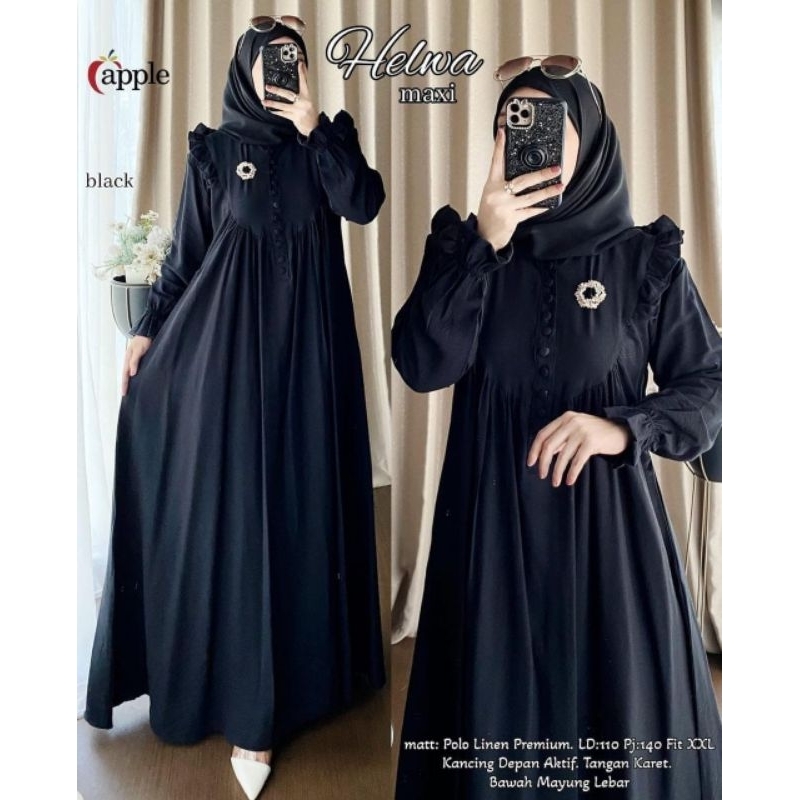 GAMIS WANITA DEWASA cringkle airflow premium gamis helwa maxi gamis terbaru