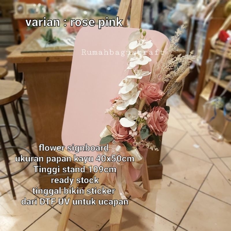 flower signboard Congratulations/acrylic board/flower signboard /rangkaian bunga/papan kayu ucapan s