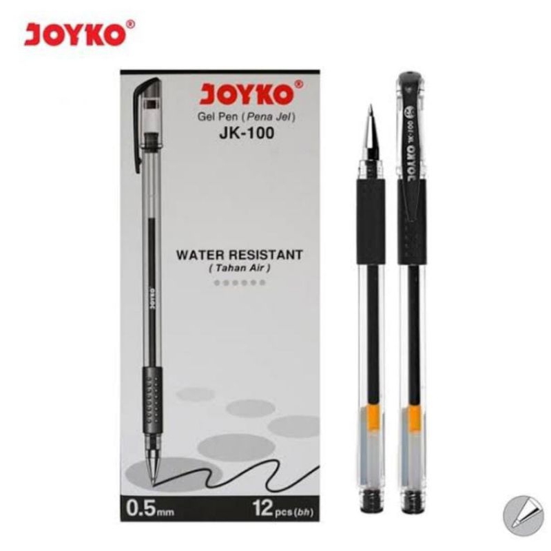 

JOYKO Pulpen gel tinta hitam 0,5mm JK-100. Bolpoin Joyko hitam