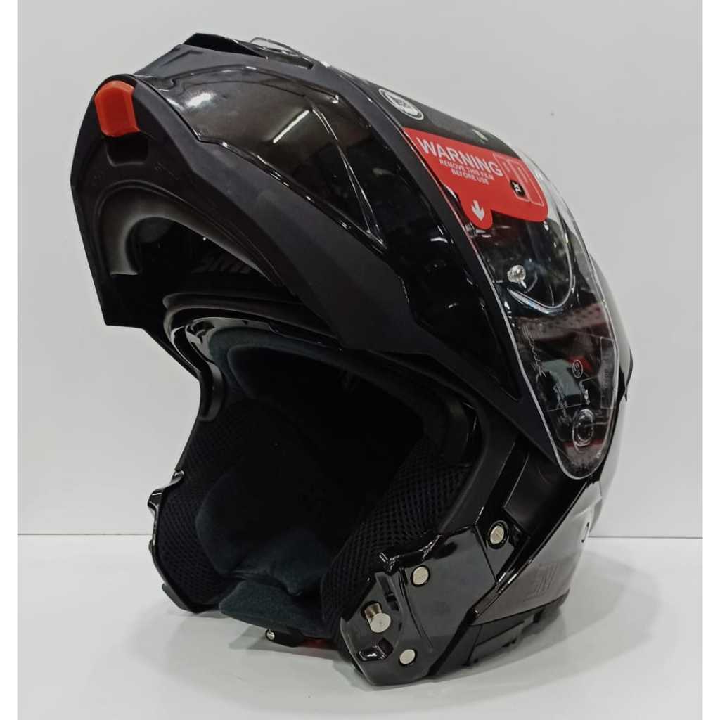 HELM SMK GULLWING  FLIP UP HELMET SMK BLACK GLOSSY