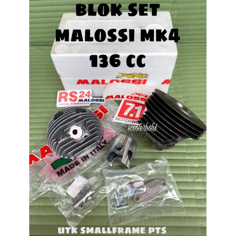 Blok set vespa ORIGINAL MALOSSI ITALY MK4 - 136cc utk SMALLFRAME PTS dkk