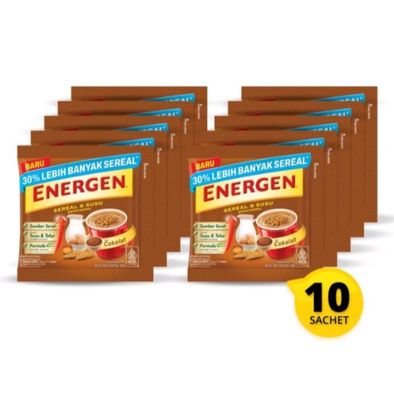 

Energen Rasa Coklat 35gram 1 Renceng isi 10 Sachet