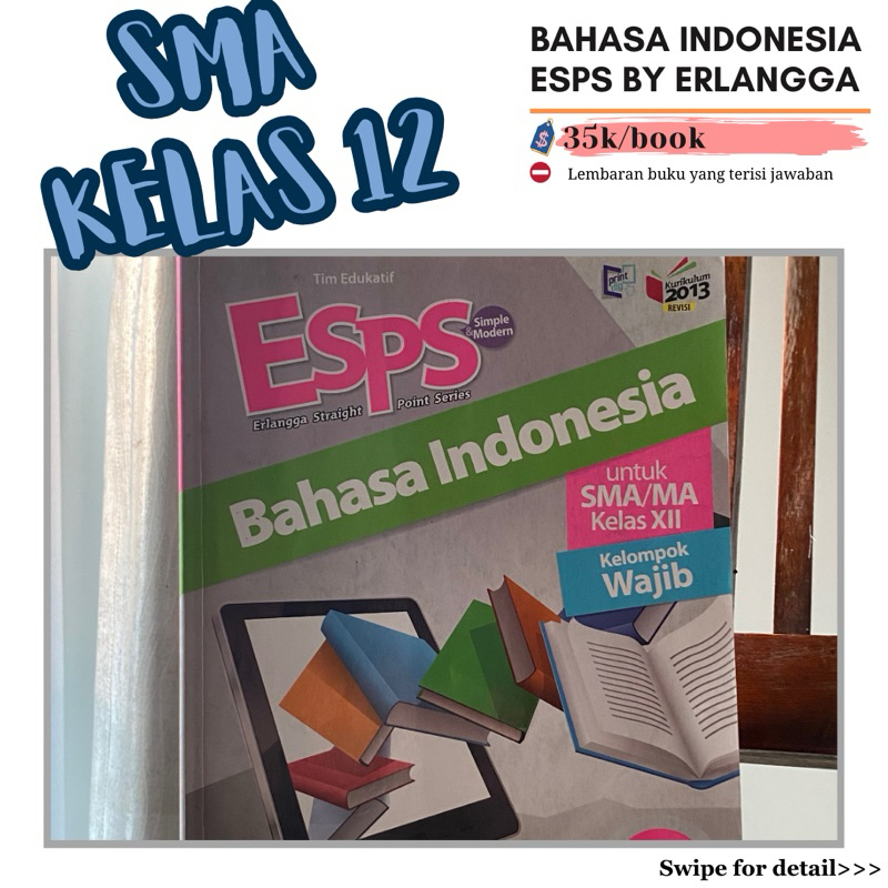 

BAHASA INDONESIA KELAS 12 ESPS ERLANGGA SECOND ORIGINAL PENERBIT