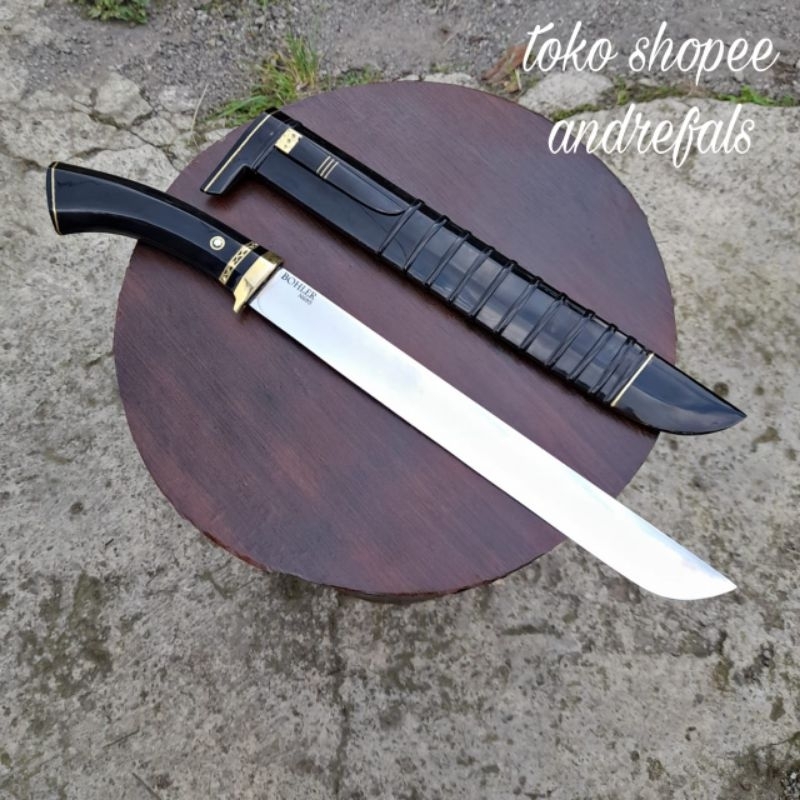golok pisau sembelihh BOHLER N695 FULL TANDUK