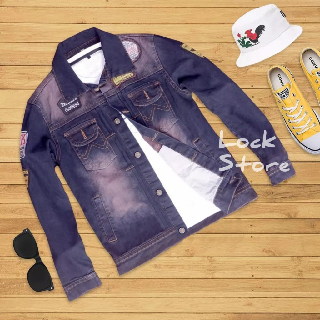 Jaket Jeans Emblem Bordir New Fashion