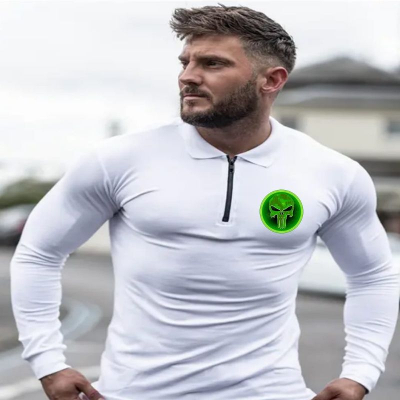 Kaos kerah zipper pria lengan panjang Kaos resleting pria terbaru Kaos lengan Panjang pria Kaos dist