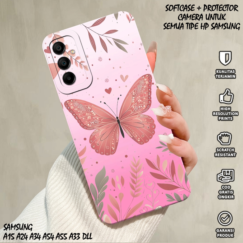 Softcase Samsung A04S - Case Samsung A04S - Casing Hp Samsung A04S Motif (PINK) Case Pro Camera Kare