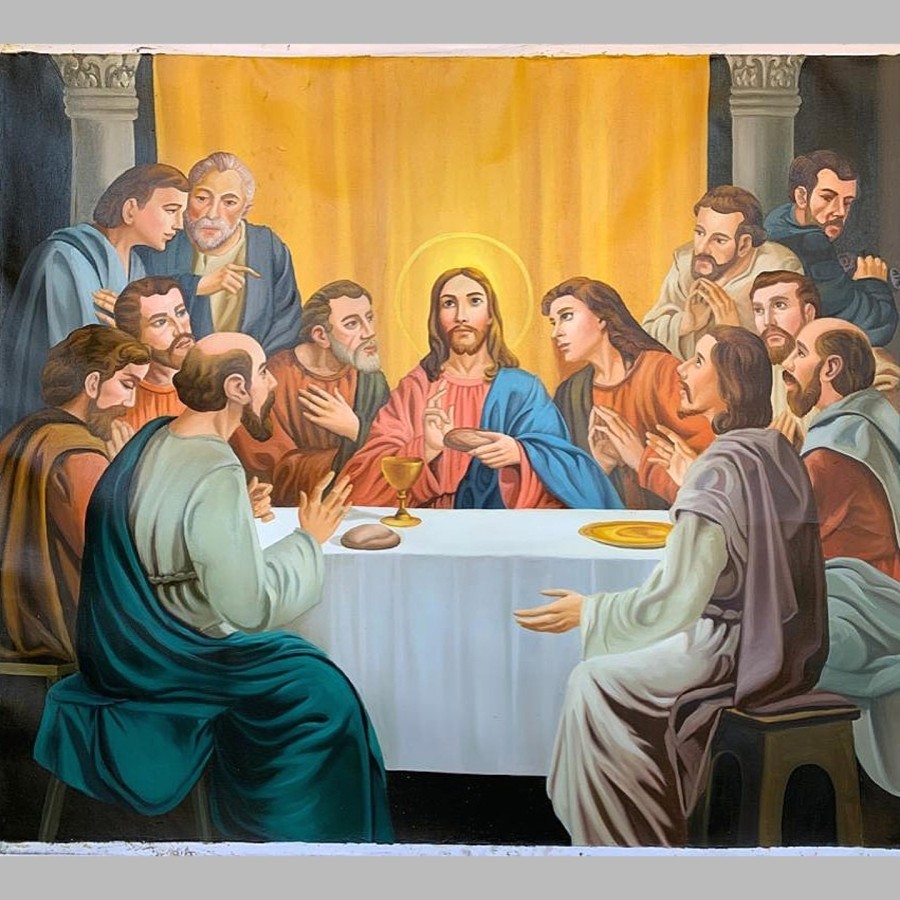 Lukisan yesus perjamuan kudus kanvas