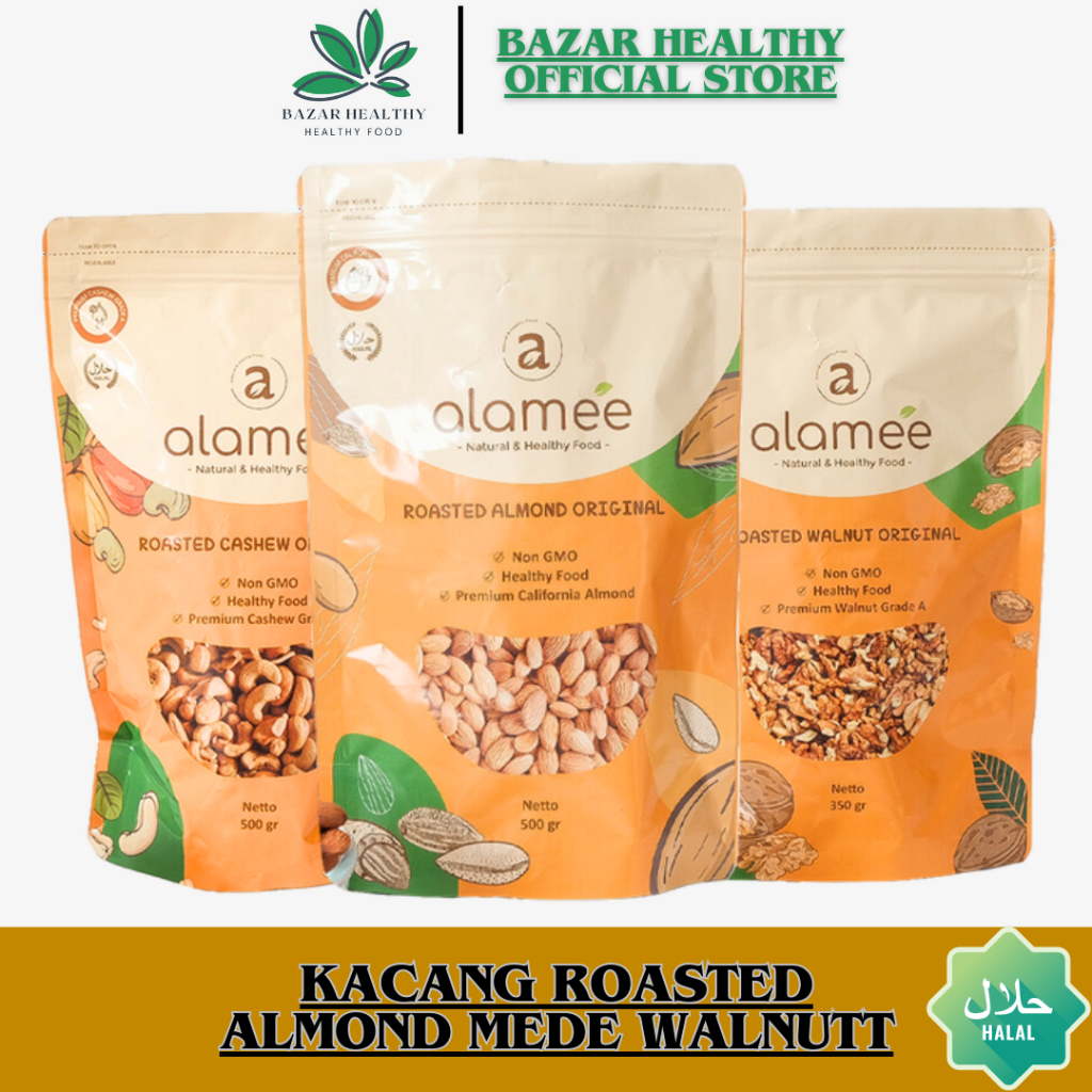 

Kacang Panggang Organik Kacang Roasted Almond Mede Cemilan Sehat Pilihan BUMIL Menyusui Diet